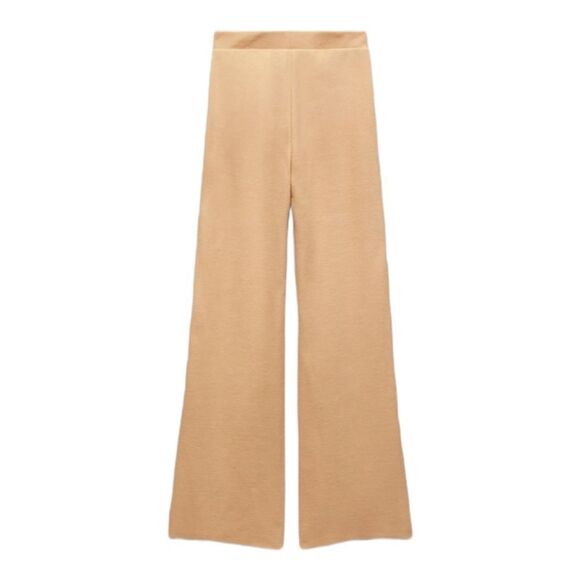 NWT ZARA Ribbed Soft Knit Loungewear Wide Leg Pants L - Picture 7 of 11